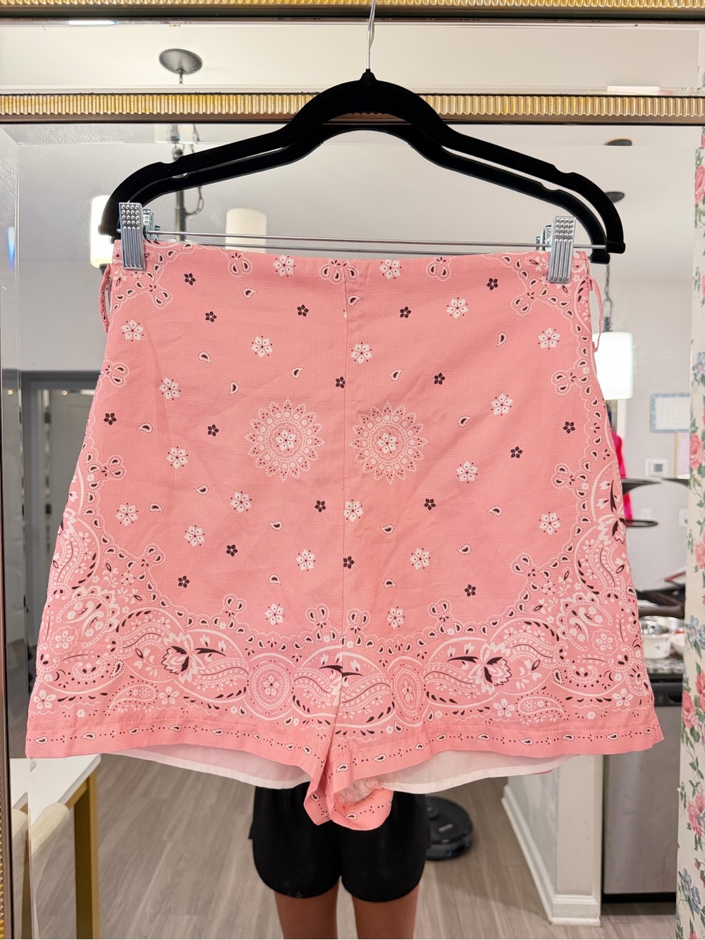Fashion Nova Pink Bandana-Print High Waist Shorts